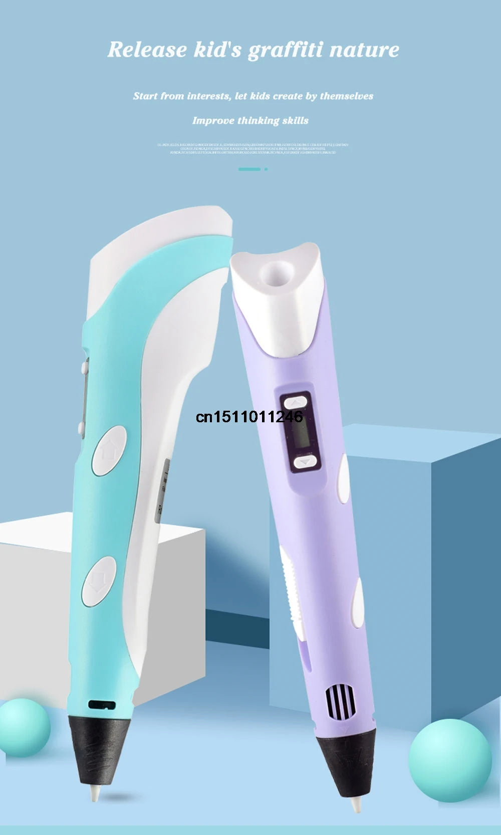3D Drawing Printing Pen with LCD Screen