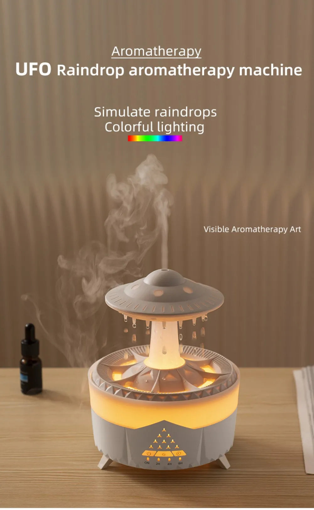 UFO Night Light Humidifier Colorful LED Lights - Essential Oil Aroma Diffuser
