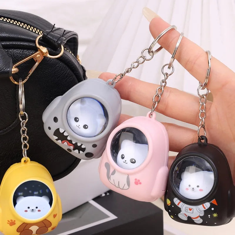 Glowing Bear Astronaut Keychain - Nightlight Key Chain