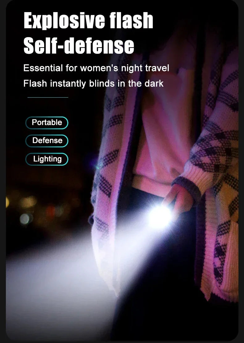 High Power LED Flashlight - Rechargeable Built-in battery
