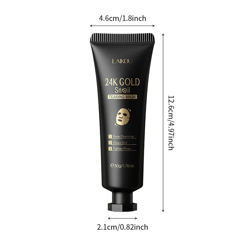 LAIKOU 24K Gold SNAIL TEARING Mask - Deep Cleansing For Blackhead Removal 50g