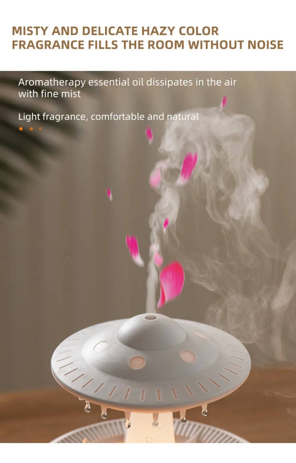UFO Night Light Humidifier Colorful LED Lights - Essential Oil Aroma Diffuser