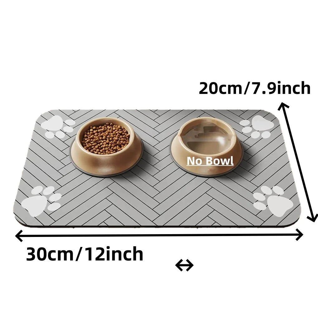 Absorbent Pet Feeding Mat, Waterproof Placemat for Dog & Cat Food & Water Bowls