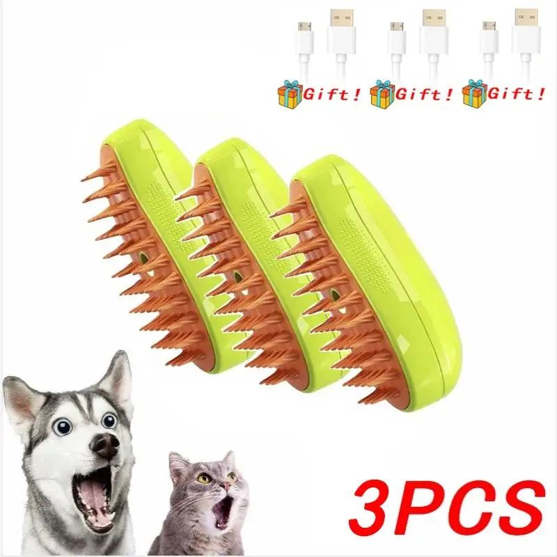 3 in 1 Pet Brush Cat Steam Brush Comb Dog Brush Electric Spray Cat Hair Brushes Massage Pet Grooming Hair Removal Combs