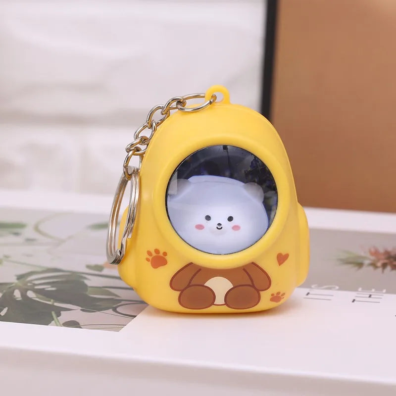 Glowing Bear Astronaut Keychain - Nightlight Key Chain
