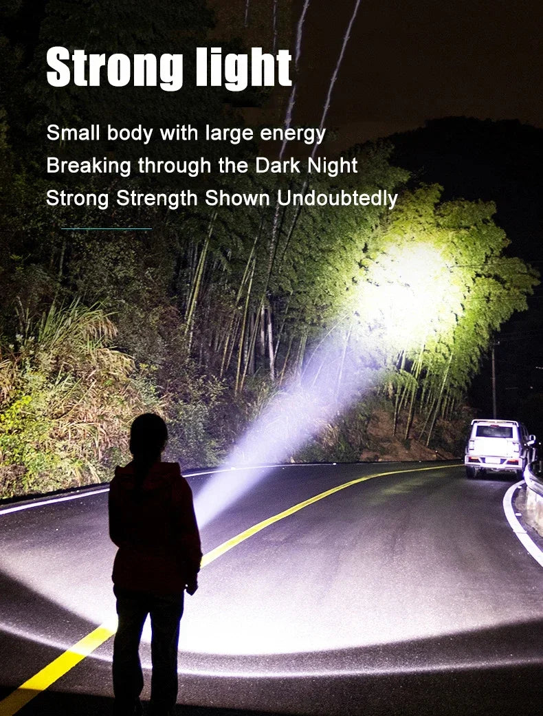 High Power LED Flashlight - Rechargeable Built-in battery