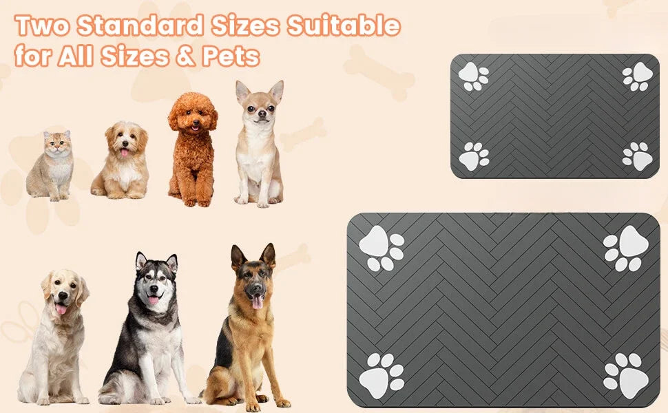 Absorbent Pet Feeding Mat, Waterproof Placemat for Dog & Cat Food & Water Bowls