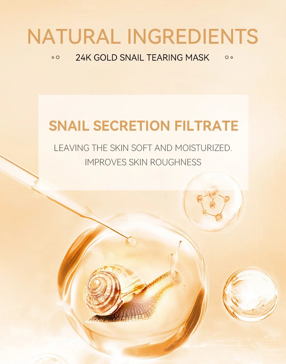 LAIKOU 24K Gold SNAIL TEARING Mask - Deep Cleansing For Blackhead Removal 50g