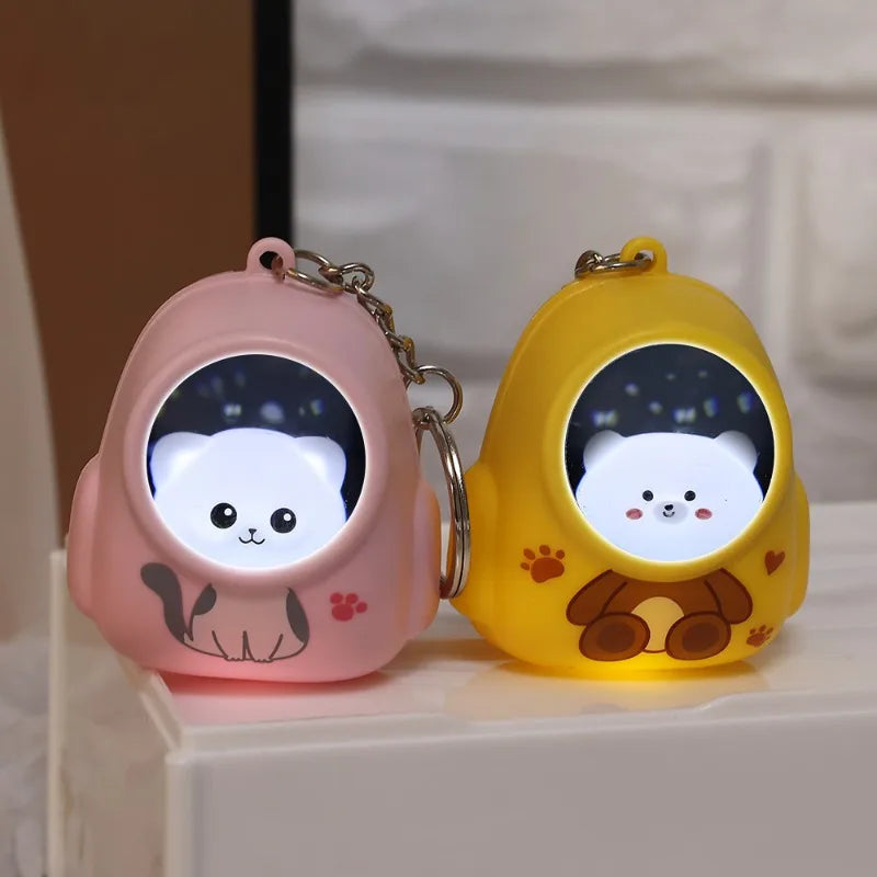 Glowing Bear Astronaut Keychain - Nightlight Key Chain