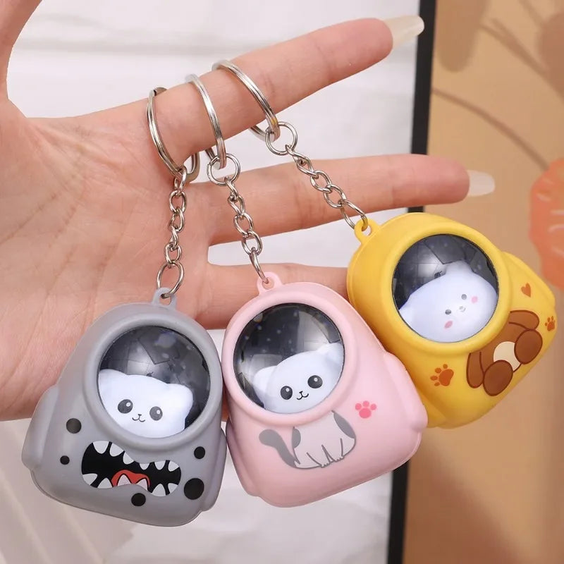 Glowing Bear Astronaut Keychain - Nightlight Key Chain
