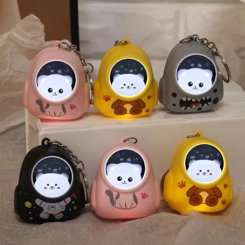 Glowing Bear Astronaut Keychain - Nightlight Key Chain