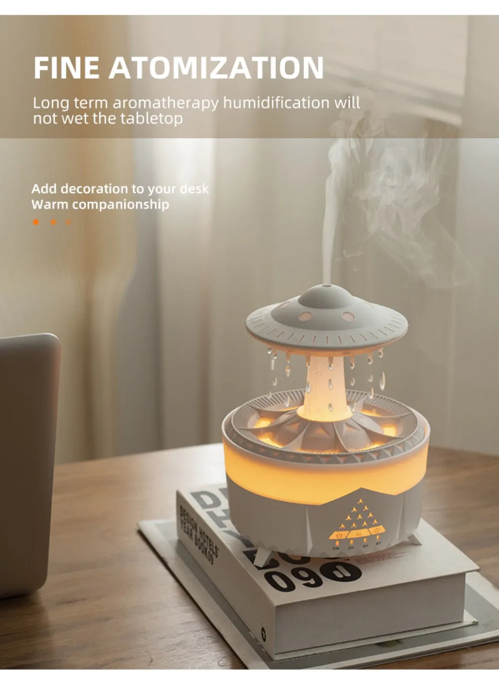 UFO Night Light Humidifier Colorful LED Lights - Essential Oil Aroma Diffuser