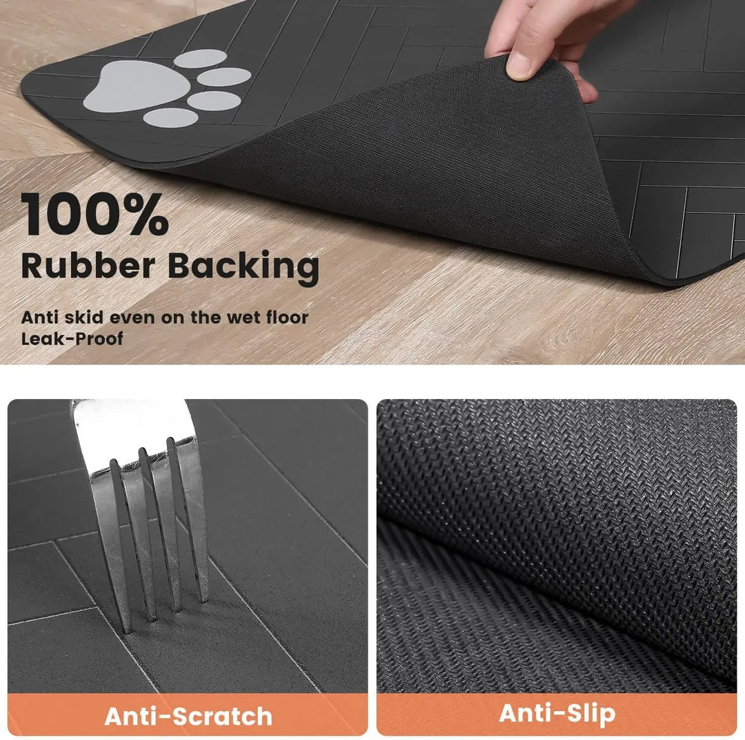 Absorbent Pet Feeding Mat, Waterproof Placemat for Dog & Cat Food & Water Bowls