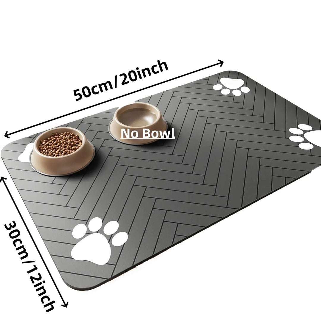 Absorbent Pet Feeding Mat, Waterproof Placemat for Dog & Cat Food & Water Bowls