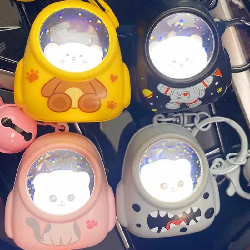 Glowing Bear Astronaut Keychain - Nightlight Key Chain