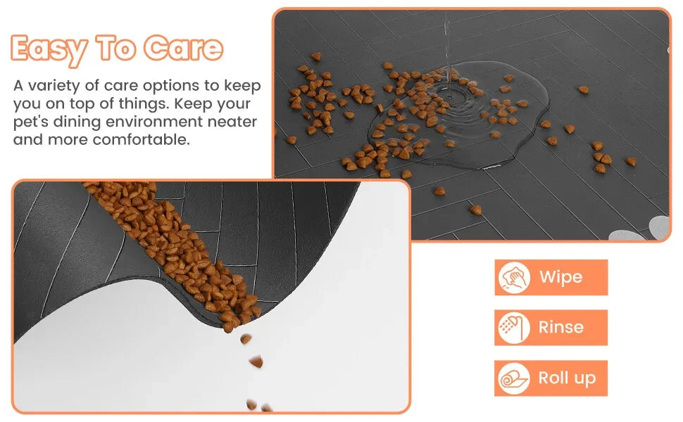 Absorbent Pet Feeding Mat, Waterproof Placemat for Dog & Cat Food & Water Bowls