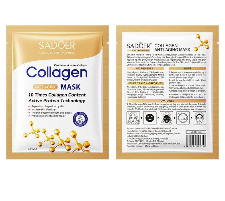 10pcs Anti-wrinkle Collagen Face Mask