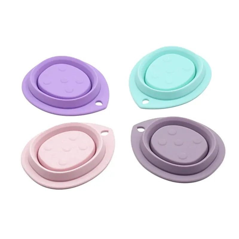 Silicone Makeup Brush Cleaner - Folding Powder Puff Cleaning Bowl - Eyeshadow Brushes Washing Soft Mat - Beauty Tools Scrubber Box