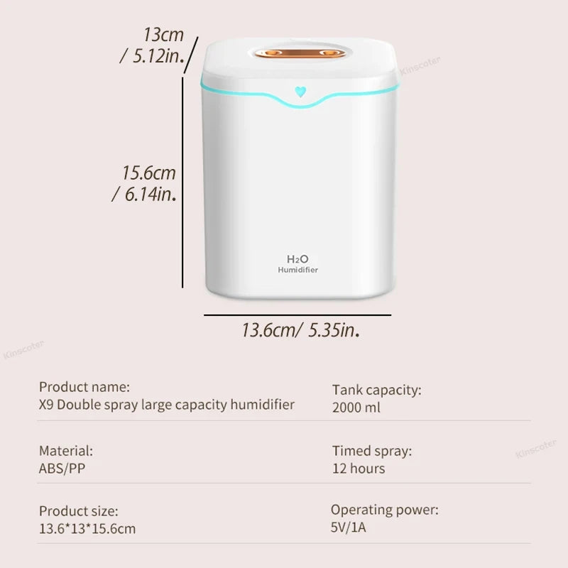 Humidifier Silent Double Spray 2000ml