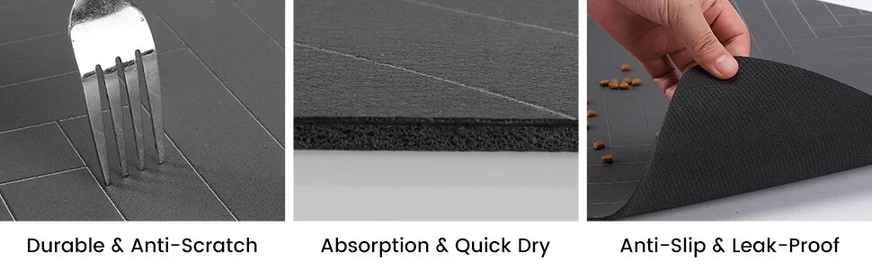 Absorbent Pet Feeding Mat, Waterproof Placemat for Dog & Cat Food & Water Bowls