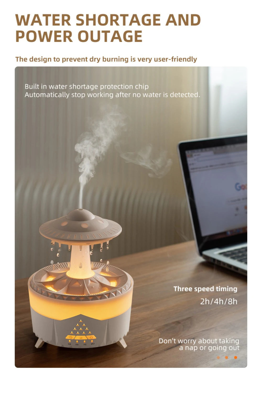UFO Night Light Humidifier Colorful LED Lights - Essential Oil Aroma Diffuser