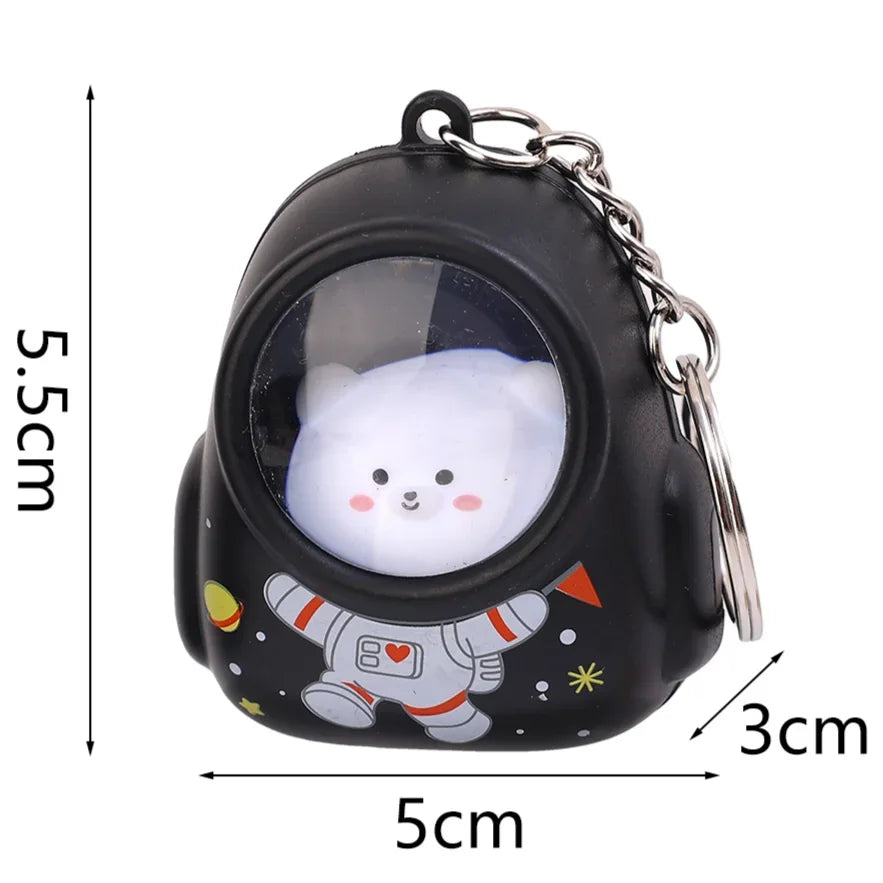 Glowing Bear Astronaut Keychain - Nightlight Key Chain