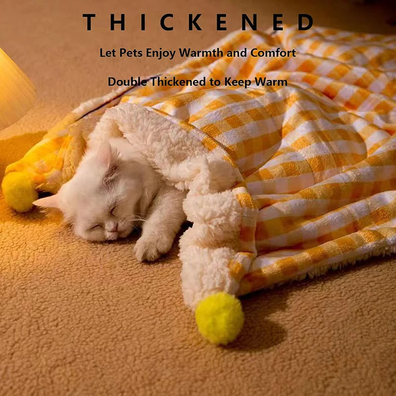 Soft Cat Blanket - Warm Fluffy Plush Pet Sleeping Bed Mat for Cats/Dogs