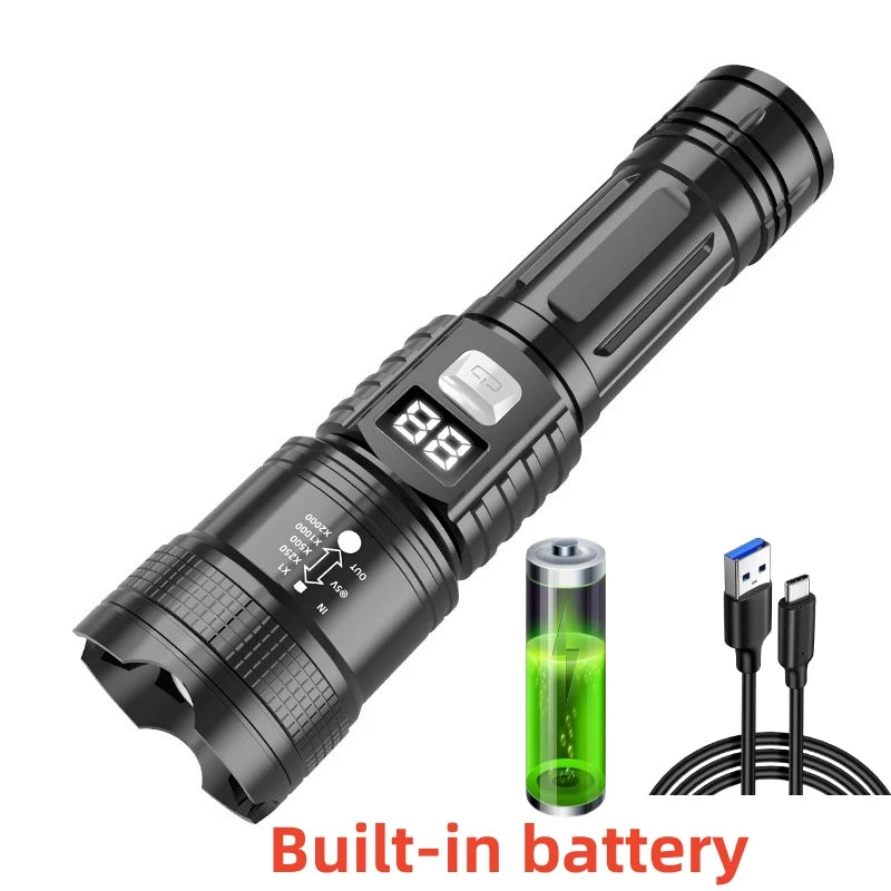 High Power LED Flashlights Built-in battery - USB Rechargeable