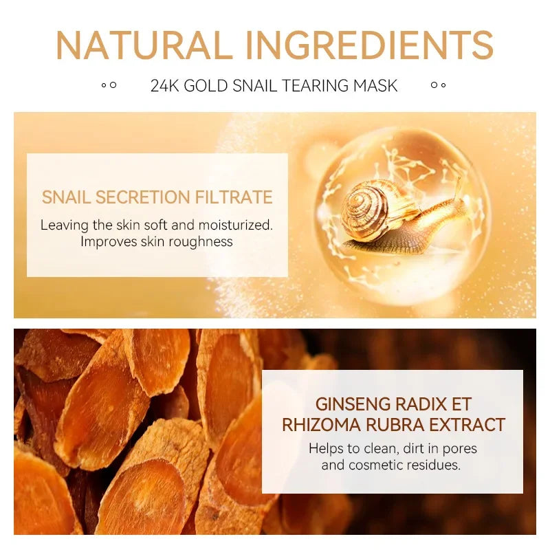 LAIKOU 24K Gold SNAIL TEARING Mask - Deep Cleansing For Blackhead Removal 50g